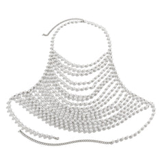 Sexy vacation style pearl bra, clothing chain, bikini chain body