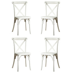 4-Pack Resin X-Back Chair, Mid Century Chair Modern Farmhouse Cross Back Chair for Kitchen ,Lime Wash