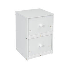 Twin Loft Wood Bed with Under-bed, Built-in Desk, a Storage Cabinet of 2 Drawers, Guardrails, Ladder,White