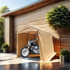 7x8 ft Outdoor Portable Gazebo Storage Shelter Shed with 2 Roll up Zipper Doors & Vents Carport