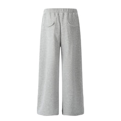 Street Trend Loose Straight Leg Long Pants Men's Sports Sweatpants Solid Color Versatile Casual Ankle Drawstring Trousers