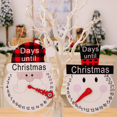 Christmas decorations Christmas plaid hat old man hat snowman pointer wooden calendar