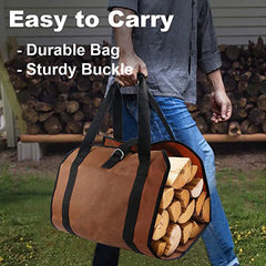 Outdoor Firewood Storage Bag Firewood Transport Bag Canvas Tote Bag Wood Carrier