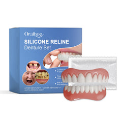 Silicone Resin Denture Set, Enhance Smile Appearance Comfortable Material Denture Beauty Care