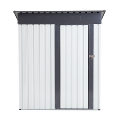 XWT016 Garden Metal Storage Lifter Shed Gray White 5x3x6ft outdoor storing tools Rainproof Hinge door version