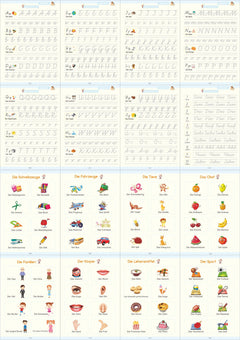 Full English version of calligraphy stickers Children's groove copybook Student hard pen practice copybook Magic writing sticker
