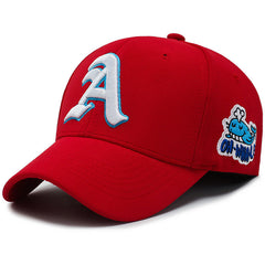 Fashion Gothic Letter A Side Whale Embroidery Baseball Caps Spring and Autumn Outdoor Adjustable Casual Hats Sunscreen Hat