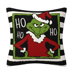 Greentown Cartoon Printed Christmas Pillow Cover Home Furnishings Cushion Sofa Pillowcase