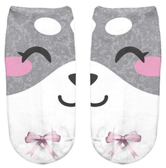 Thin 3D Digital Animal Printed Women's Socks Shallow Socks Adult Invisible Socks