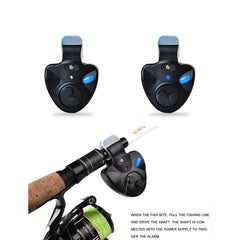 1pcs 40g Fishing Electronic LED Light Fish Bite Sound Alarm Bell Clip On Fishing Rod Black Tackle Fishing accessories
