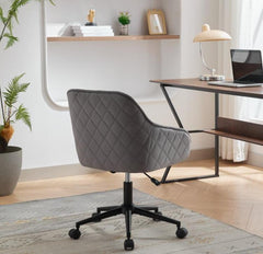 Velvet Office Desk Chair, Modern Home Desk Chair with Wheels , Vanity Chairs for Living Room, Bedroom,Study Room