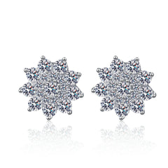 925 Sterling Silver Moissanite Zircon Stud Earrings