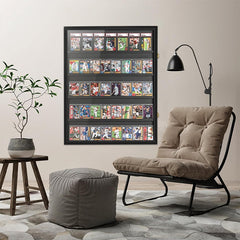 Large Sports Card Display Cases. Wooden, UV - protected acrylic fronts. For football, basketball, hockey cards.