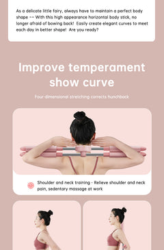 Adjustable open back shoulder stick correct hunchback correction cross yoga stick for corrective posture
