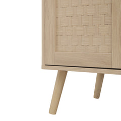 4 Door Accent Cabinet Sideboard Buffet Storage Cabinet with Adjustable Shelf for Entryway Living Room Bedroom