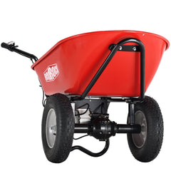 Red Rock Wheelbarrow Utility Cart Electric Powered AGM Battery 330lbs (150kgs) Max Capacity Barrel Dump Material Debris Hauler