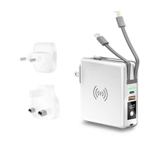 Power Bank 10000mAh With AC Plug 15W Fast Wireless Charging Powerbank USB Type C Mobile Phone Wall Charger for iPhone 14 Xiaomi