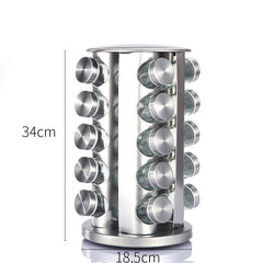 Kitchen articles rotating seasoning rack domestic rotating seasoning tank stainless iron spices seasoning box set