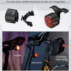 Bicycle Smart Brake Tail Light MTB Road Bike Auto Brake Sensing Light SB Rechargeable IPX6 Waterproof LED Warning Rear Lamp