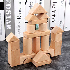 Puzzle Wooden Children's Wooden Boxed Beech 22 Pieces Can Be Bitten Assembled Building Blocks Pile Up Early Education Toys