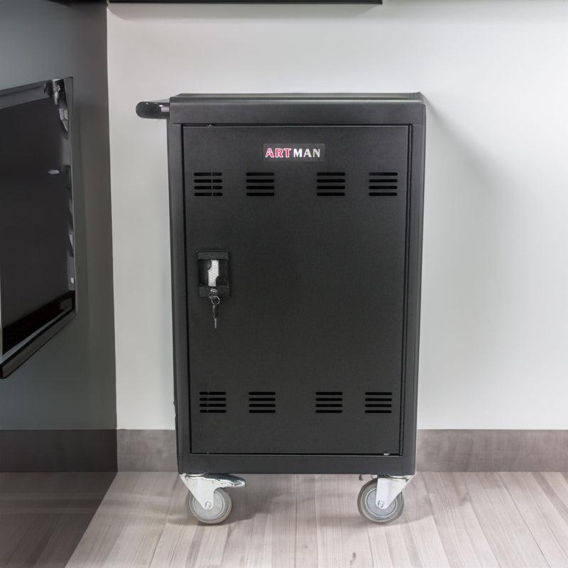 Mobile Charging Cart and Cabinet for Tablets Laptops 30-Device