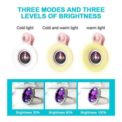 Mobile Phone Lens 15x Macro Lens Beauty Shooting Eyelashes Nails Make-Up Makeup Photo Fill Light LQ190