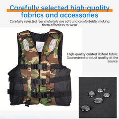 S-M-L-XL-2XL-3XL adult life jacket: buoyant, for sea fishing/outdoor sports, coated Oxford cloth.