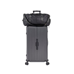 Luggage Set 4 pcs (20"/24"/29"/Travel Bag), PC+ABS Durable Lightweight Luggage with Collapsible Cup Holder, TSA Lock, Gray