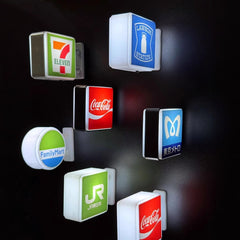 Creative refrigerator stickers convenience store lights illuminated magnetic home decorations