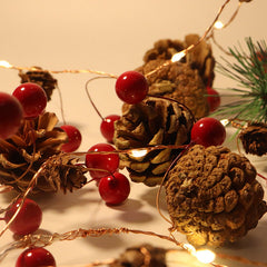 LED Pinecone Light String Small Mulberry Copper Wire Light Creative Flashing Light String Christmas Courtyard Decoration Light String
