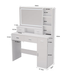 Smart mirror dressing table with drawers and storage cabinets, dressing table with bedroom dressing table, changing room