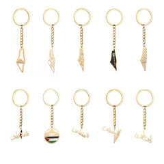 Israel Palestine Map Flag Drip Oil Stainless Steel Keychain Fashion Men's and Women's Stainless Steel Keys