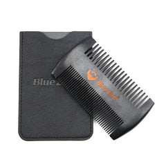 Black Spray Painted Pear Wood Bluezoo Double Sided Beard Comb Beard Portable Comb Care