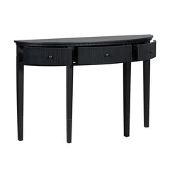 U-Style Distinctive Features of Pine Veneer Console Table with Vertical Stripe Drawer Fronts and Four Legs