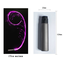 USB Rechargeable LED Fiber Optic Whips 360° Swivel Optical Whips Multi-color Disco RGB Dancing Glowing Whip Sparkle Flow string