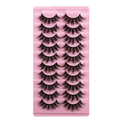 10 Pairs Of Messy Thick Imitation Mink Hair False Eyelashes 3D Stereo Realistic European And American Fried Hair False Eyelashes