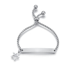 Stainless steel personalized engraved three color curved bracelet simple and personalized women's bracelet