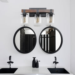 3-Lights Farmhouse Vanity Lights Fixture Rustic Bathroom Light Fixture Bathroom