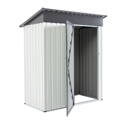 XWT016 Garden Metal Storage Lifter Shed Gray White 5x3x6ft outdoor storing tools Rainproof Hinge door version