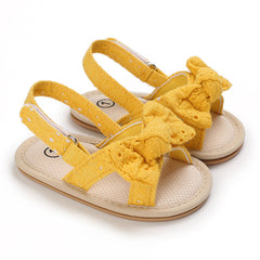 Baby Shoes Summer New 0-1 Year Old Rubber Sole Bow Sandals Toddler Shoes Baby Shoes