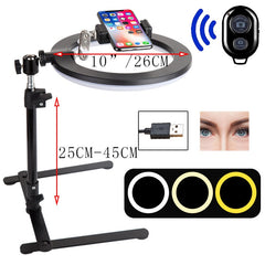 Video Youtube Fill Ring Light Lamp Live COOK 26CM Photography Lighting Phone Ringlight Tripod Stand Photo Led Selfie Bluetooth
