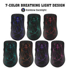 Dual mode wireless mouse silent office colorful illuminated charging Bluetooth mouse for laptops
