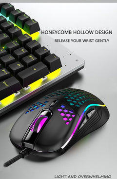 2.4G Wireless Cave Mouse Lightweight Gaming Mouse with Luminous 7 Color Breathing Light Computer Accessories