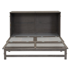 Queen Size Murphy Bed with Built-In Charging Station  Antique Grey