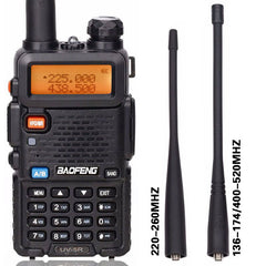 BaoFeng BF-UV5R Tri-Band Walkie Talkie 136-174Mhz 220-260Mhz/400-520Mhz+2 AntennaTwo Way Amatuer Portable ham Radio up of UV-5R