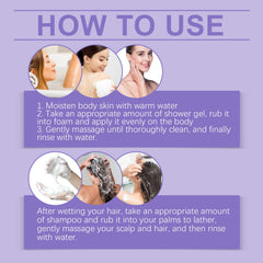 Lavender Shampoo & Shower Set Gently Cleans And Moisturizes Body, Skin And Scalp