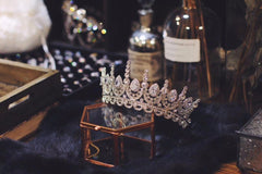 Rosebridalpark Zircon Gorgeous Bridal Wedding Hair Accessories Tiara Big Cubic Zirconia Crown Headband For Bridesmaid t997