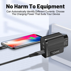 Striped USB+2PD Type-C Mobile Phone Charger Multi Port Travel Charging Head