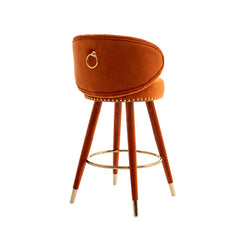 COOLMORE Counter Height Bar Stools Set of 2 for Kitchen Counter Solid Wood Legs with a fixed height of 360 degrees