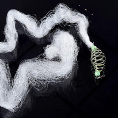 LEO  Night Luminous Beads Copper Spring Shoal Fishing Net with Ball  Freshwater